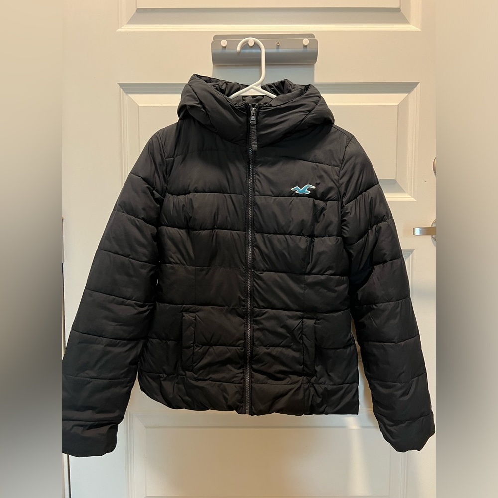 Hollister Snow/winter Fleece Lined Puffer Jacket With Hood/ size S
